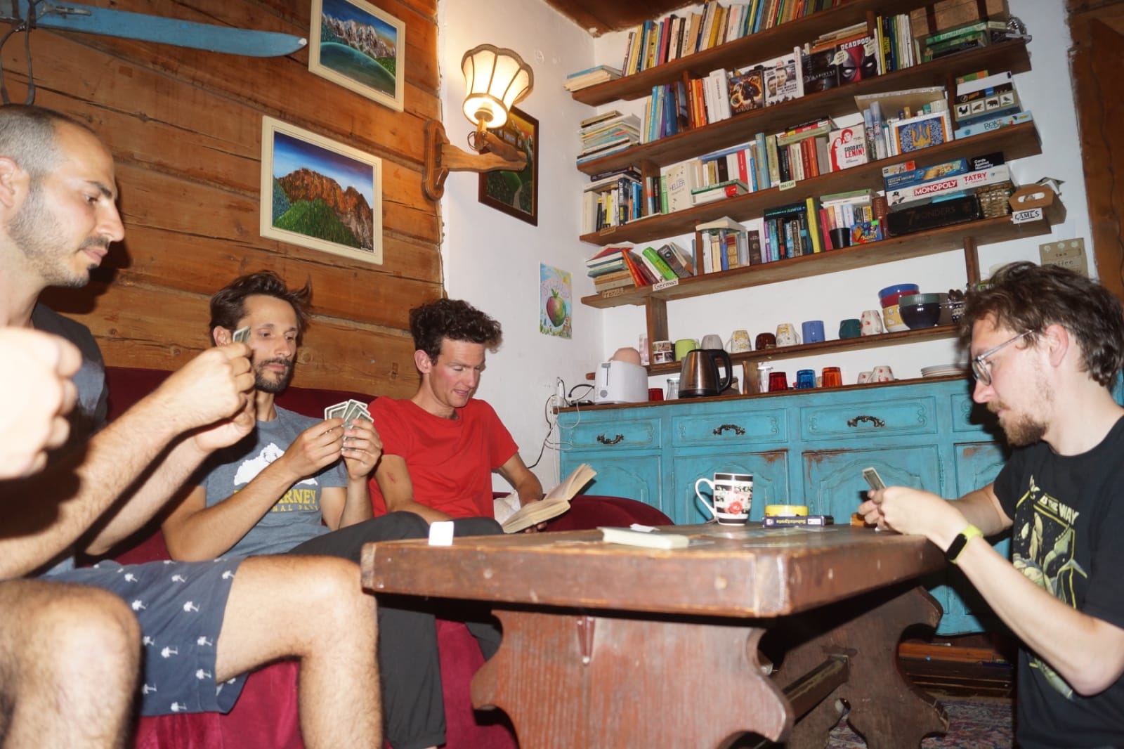 Guests playing games in common area